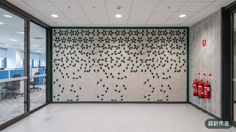 櫻花瓣鏤空造型牆（設計示意）